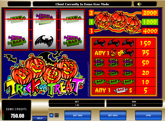 free  Trick or Treat no download slots