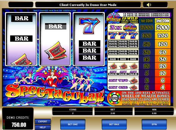free Spectacular no download slots